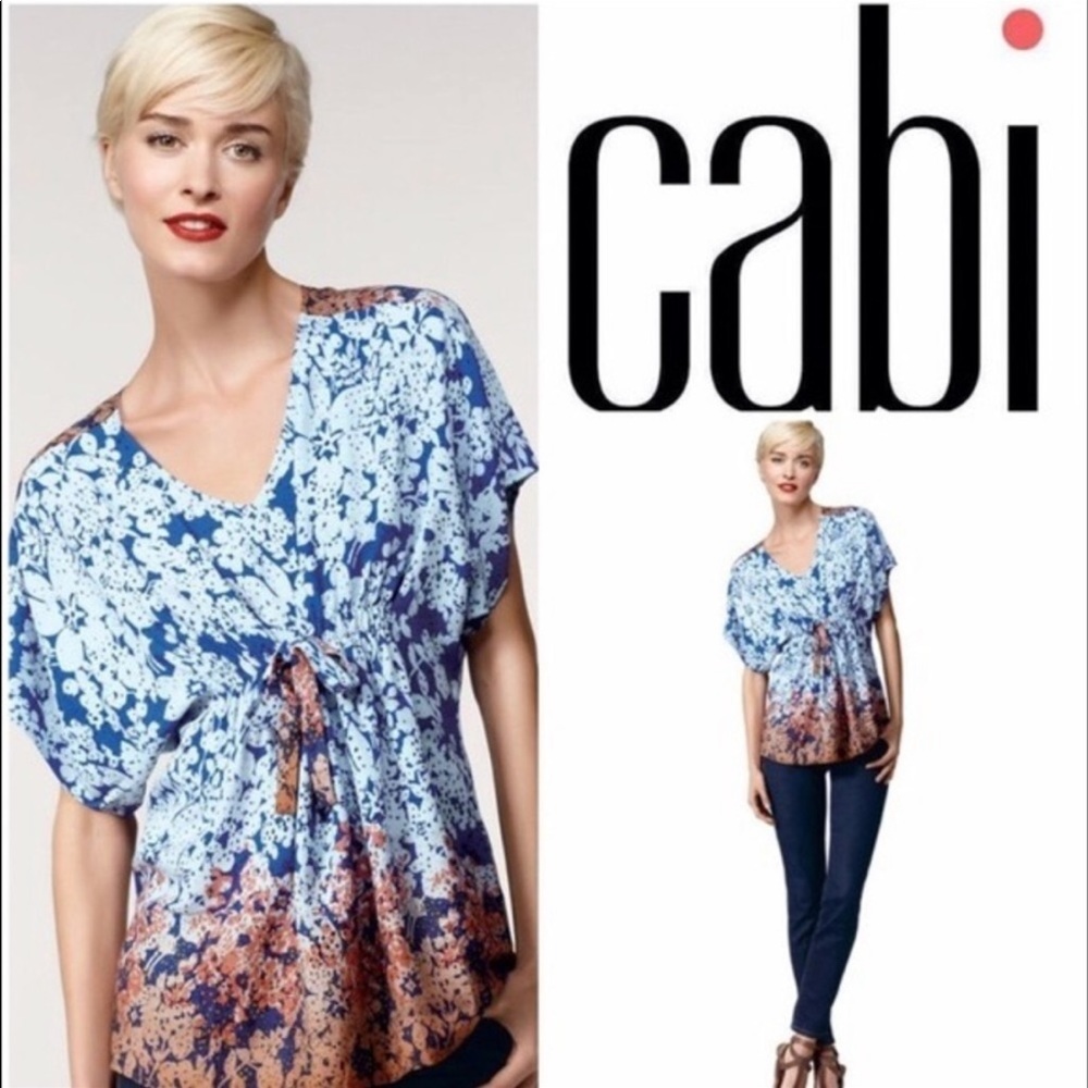 Cabi style 891 ombre floral tunic boho blouse